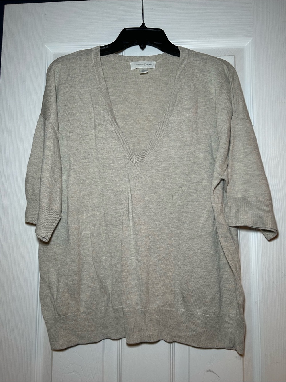Treasure & Bond Neutral Beige Crewneck Sweater